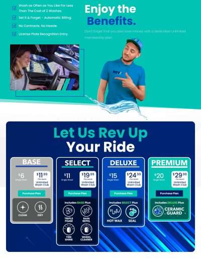 Rev Express Car Wash custom website design by Victor Bustos